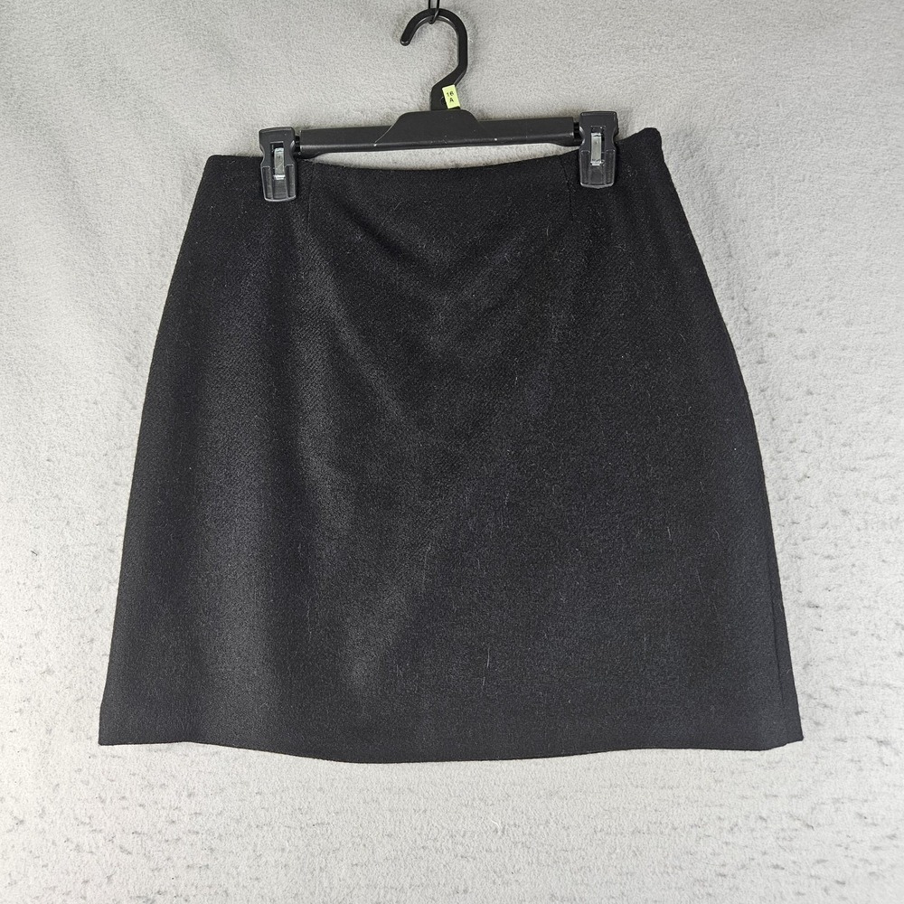Boden Wool Skirt Womens 8 Black British Tweed by Moon Straight Short Pencil
